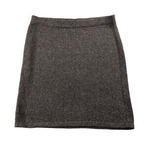 J Jill Brown Silk Blend Pull On Knee Length Skirt, Career, Office